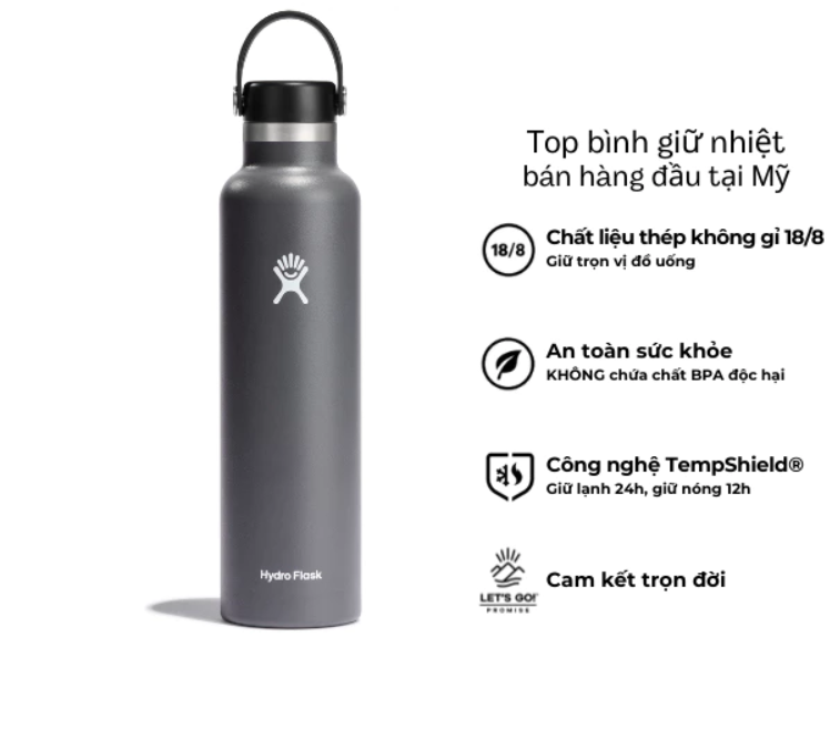 Bình giữ nhiệt Hydro Flask 24 Oz Standard Flex Cap có nắp xoay