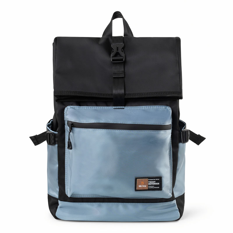 Balo teen MR VUI 1028 laptop 14 inch nắp gập dành cho học sinh sinh viên - Tối giản, vải dày dặn trượt nước