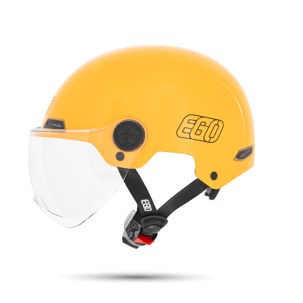 Mũ bảo hiểm 1/2 đầu EGO E-21 có kính - MBH nửa đầu an toàn, có khe thông gió, núm tăng chỉnh size linh hoạt