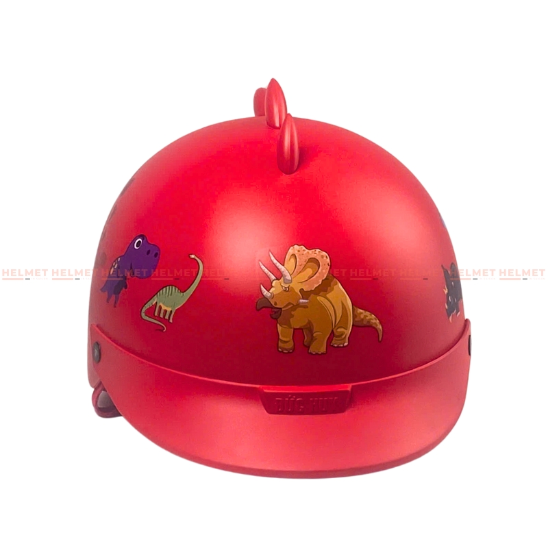 Mũ bảo hiểm trẻ em 1/2 đầu ĐỨC HUY 008 Khủng Long chuẩn an toàn - MBH nửa đầu đáng yêu cứng cáp, thời trang
