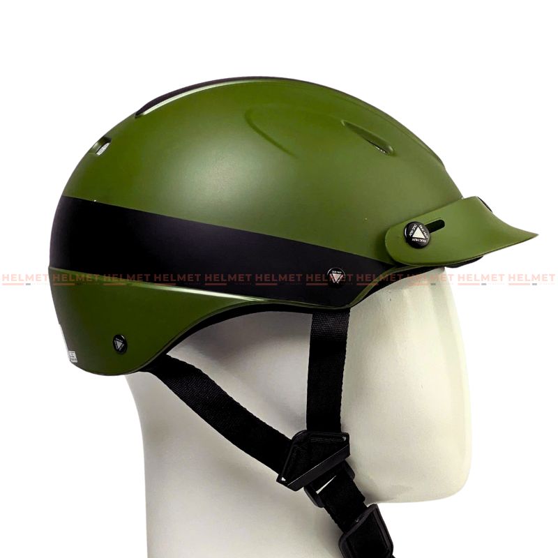 Mũ bảo hiểm 1/2 đầu ĐỨC HUY Xteen 308 size lớn - MBH nửa đầu có khe thông gió, chuẩn an toàn, chịu va đập