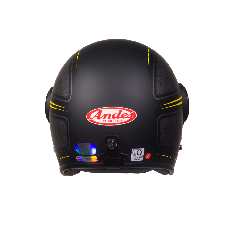 Mũ Bảo Hiểm Andes 3/4 đầu Có Kính 3S382H-Tem Nhám-K131