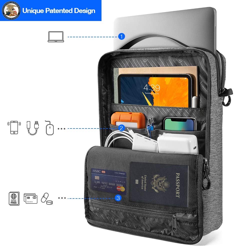 Túi Đeo Chéo TOMTOC Urban Shoulder Bags Gray Macbook Ultrabook 13 14 inch A04D2G3 / 15 16 inch H14-E02G