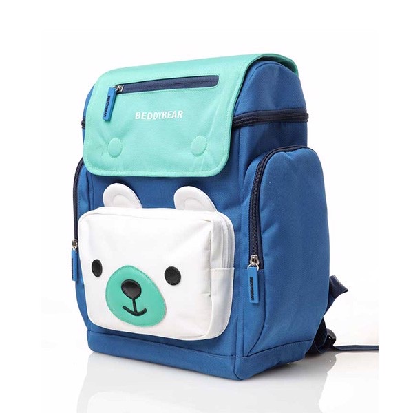 Balo Chống Gù BEDDYBEAR Cho Bé Tiểu Học Thỏ Pipi Màu Xanh Trắng XS-XANHTRANG
