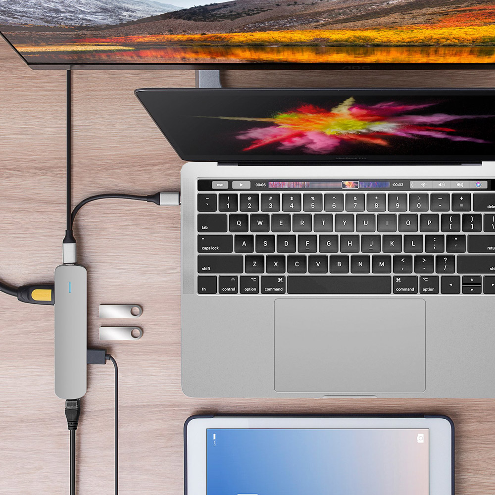 Cổng Chuyển Hyperdrive 4K Hdmi 6-In-1 Usb-C Hub For Macbook, Ipad,Pc & Usb-C Devices HD233B