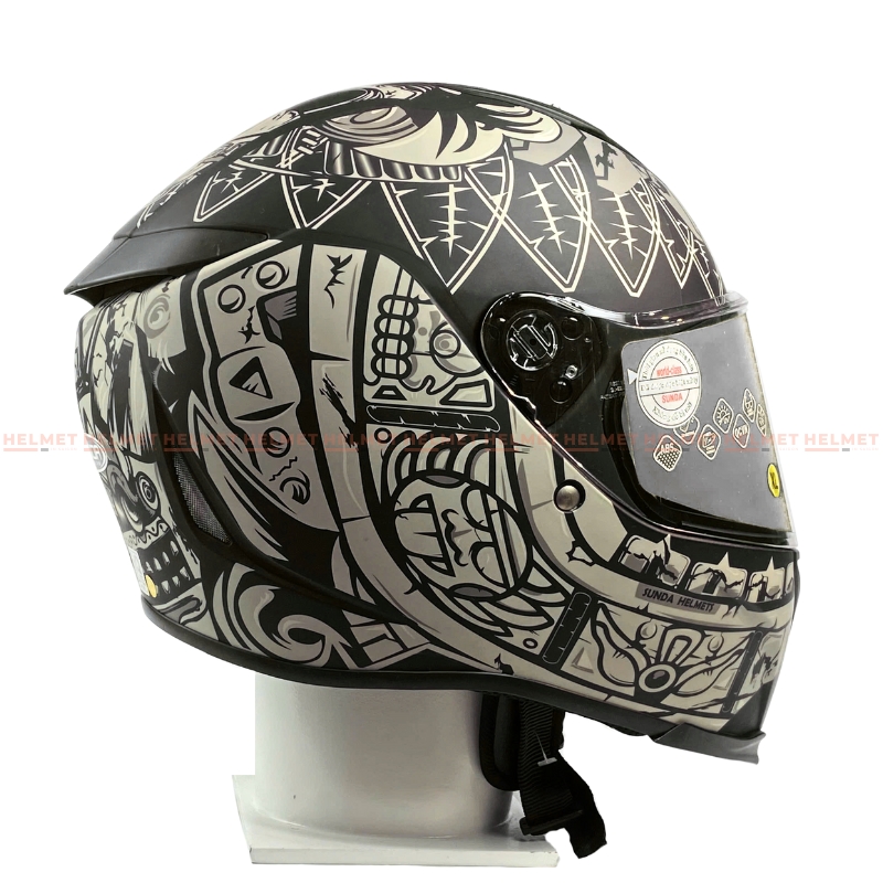 Mũ bảo hiểm fullface 1 kính SUNDA 822 - MBH phượt, biker, thoáng khí, êm dày, thiết kế tinh tế, cá tính