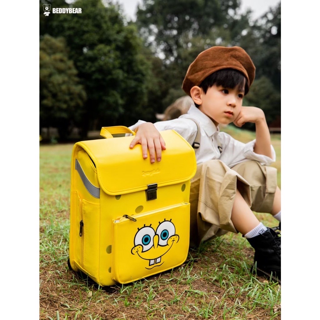 Balo Tiểu Học Chống Gù BEDDYBEAR Royal Spongebob Vàng Cho Bé GZ-VANG