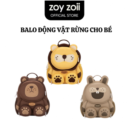 Balo đi học cho bé Zoy Zoii Forest animal backpack cho bé trai, bé gái mầm non Mã B38