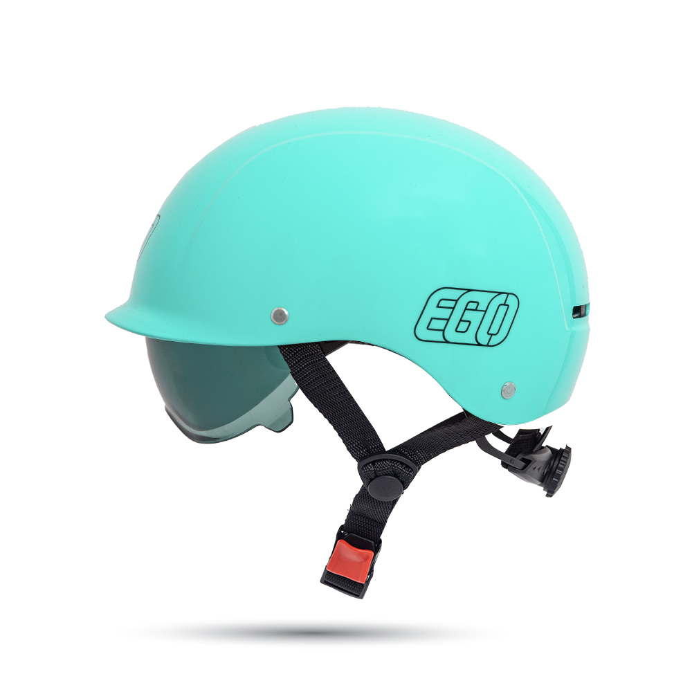 Mũ bảo hiểm 1/2 đầu EGO E-20 kính âm chống chói - MBH nửa đầu có khe thông gió, núm vặn điều chỉnh size