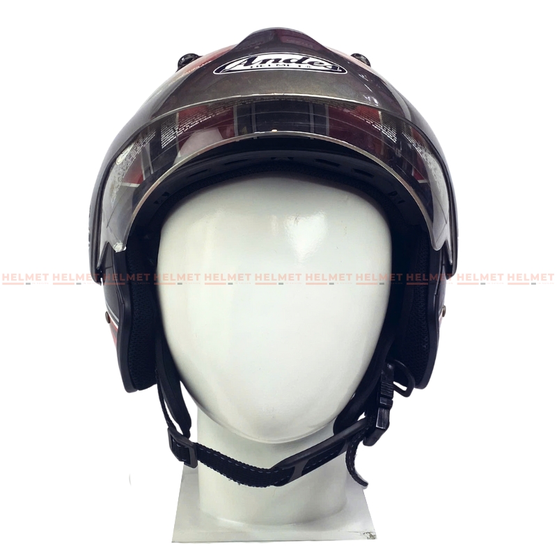 Mũ bảo hiểm 3/4 đầu có kính ANDES 306E tem thể thao - MBH mô tô phượt 1 kính dày êm, chắc chắn, an toàn