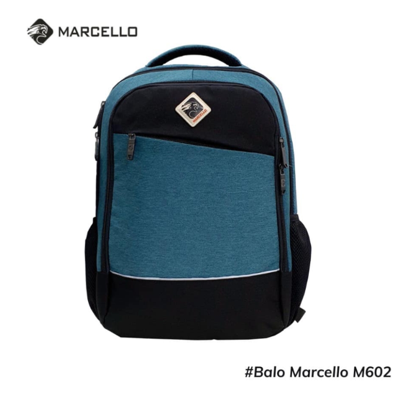 Balo laptop 15.6 inch MARCELLO M602 mỏng nhẹ, vải trượt nước, nhiều ngăn, quai đeo thoáng khí