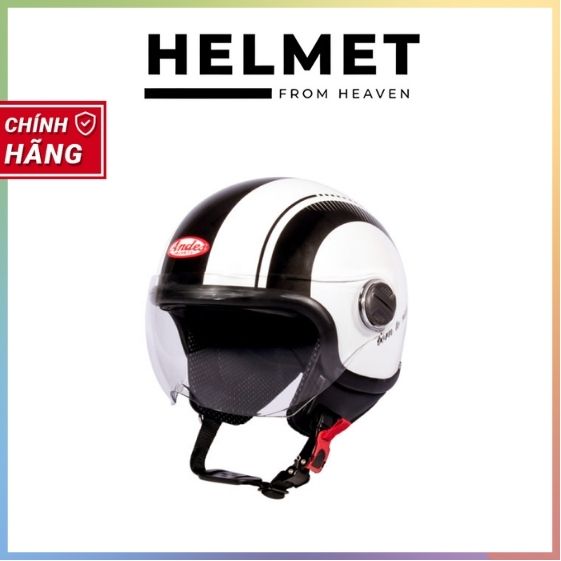 Mũ Bảo Hiểm Andes 3/4 đầu Có Kính 3S103DL-Tem Bóng-W331