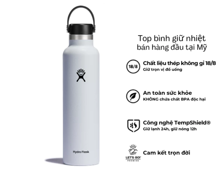 Bình giữ nhiệt Hydro Flask 24 Oz Standard Flex Cap có nắp xoay