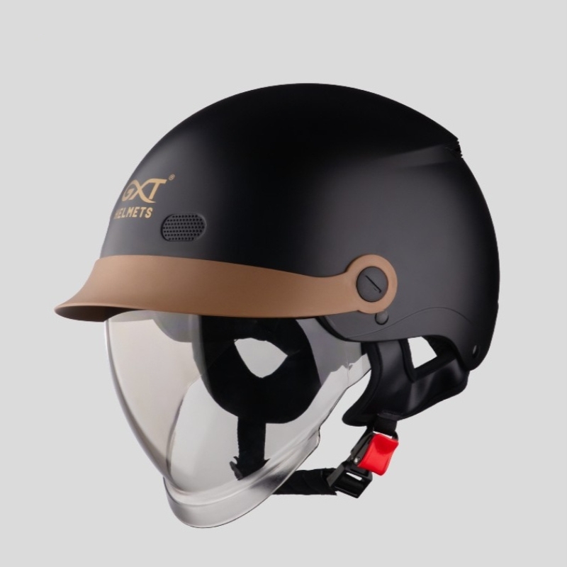 Mũ bảo hiểm1/2 đầu kính âm GXT GX03 vòng đầu lớn - MBH nửa đầu giấu kính cứng cáp, unisex, lòng nón sâu