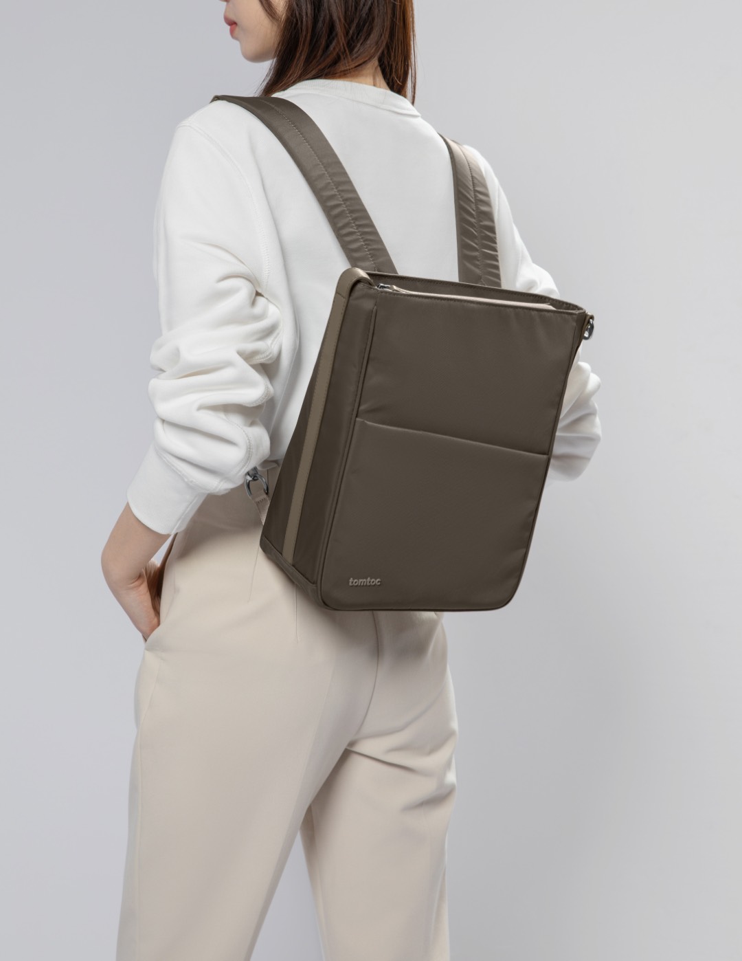 Túi Đeo Vai Kiêm Balo Laptop TOMTOC Slash Sling Bag Taupe 11 inch H63A1K1 / Ultrabook 13 14 inch H63C1K1