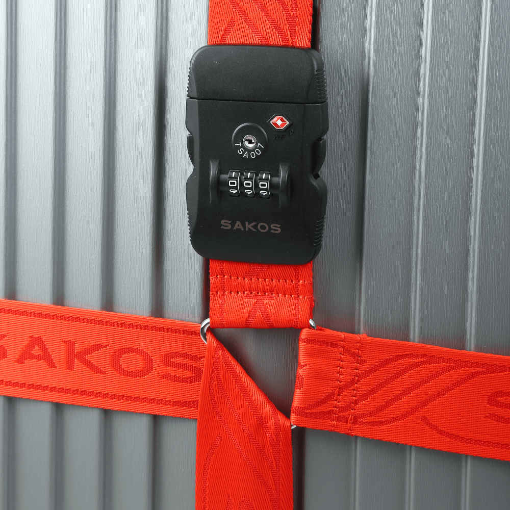 Dây Đai Khóa Hành Lý SAKOS KING LOCK 2 Chiều Có Khóa Số An Ninh TSA