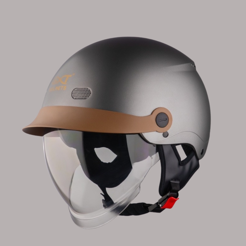 Mũ bảo hiểm1/2 đầu kính âm GXT GX03 vòng đầu lớn - MBH nửa đầu giấu kính cứng cáp, unisex, lòng nón sâu