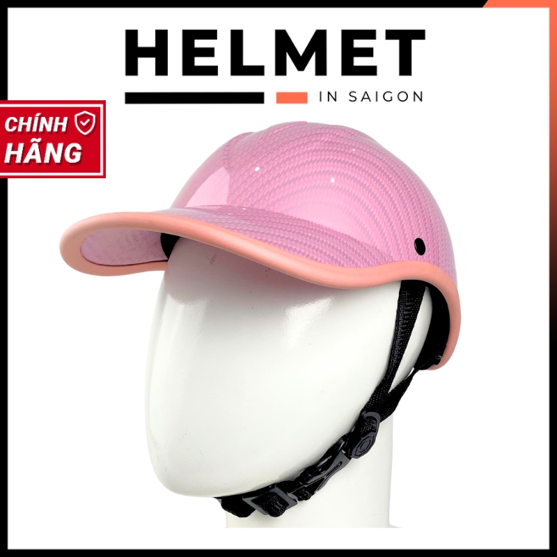 Mũ bảo hiểm lưỡi trai khoét đuôi 1/2 đầu sơn nhúng carbon - MBH kết nửa đầu nữ hiện đại, gọn nhẹ, che nắng mưa gió bụi