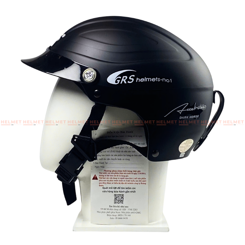 Mũ bảo hiểm 1/2 đầu GRS A860 không kính size lớn - MBH nửa đầu chuẩn an toàn, cực êm, chống trầy