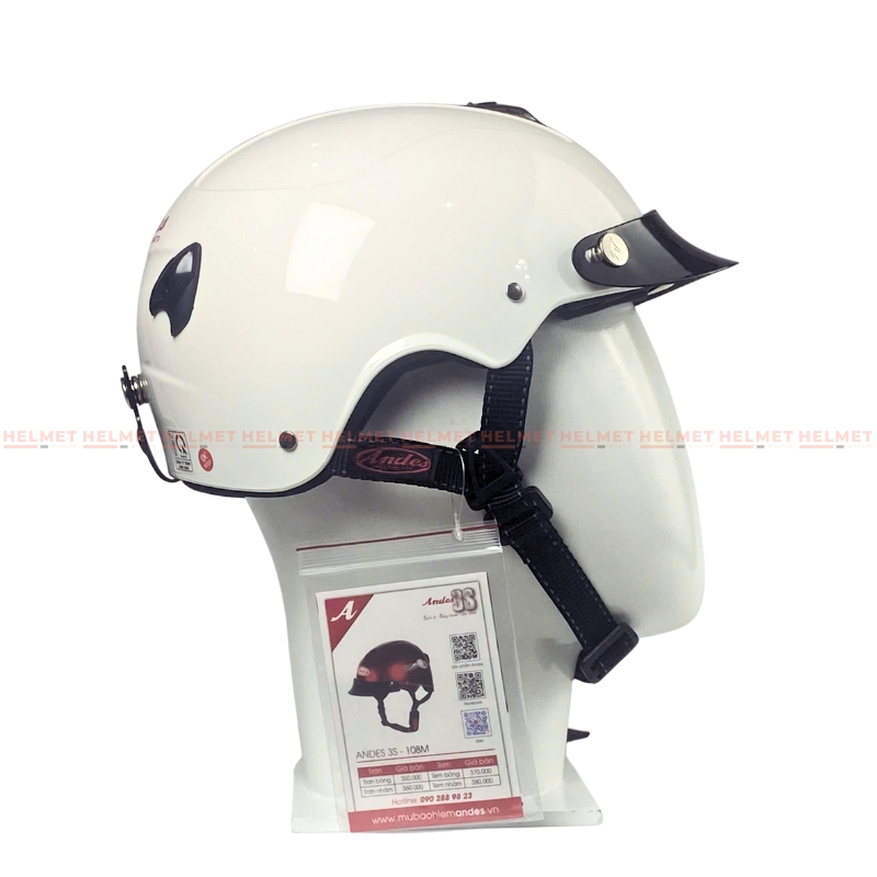 [CHÍNH HÃNG] Mũ bảo hiểm 1/2 đầu ANDES 3S108 không kính - MBH nửa đầu cứng cáp, chuẩn an toàn, chịu được va đập mạnh