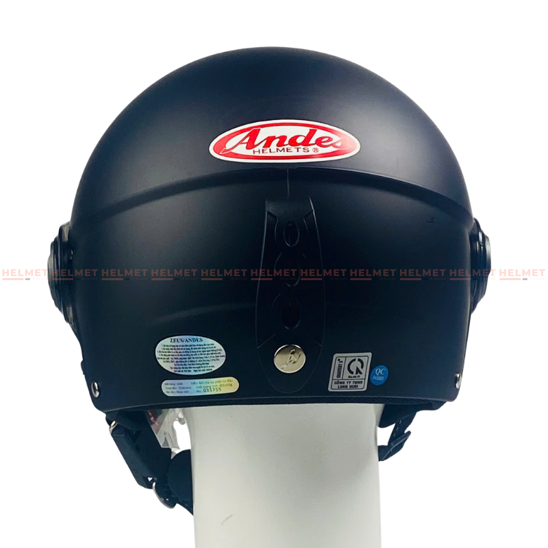 Mũ Bảo Hiểm Nửa Đầu Có Kính (Mới) Andes 3S109KM-Nhám