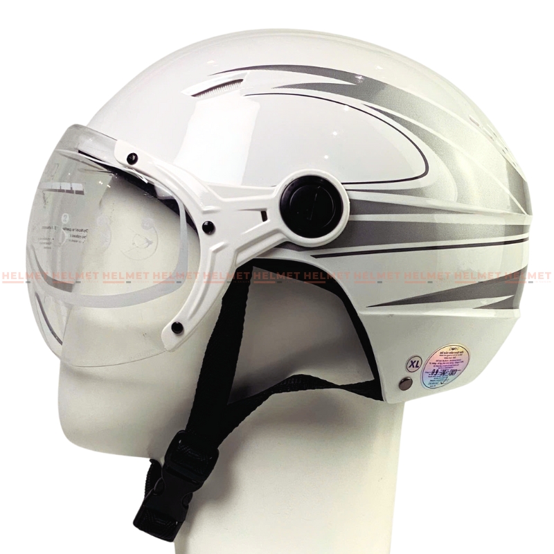 Mũ bảo hiểm 1/2 đầu Có Kính PROTEC VIC Độ che phủ sâu hơn