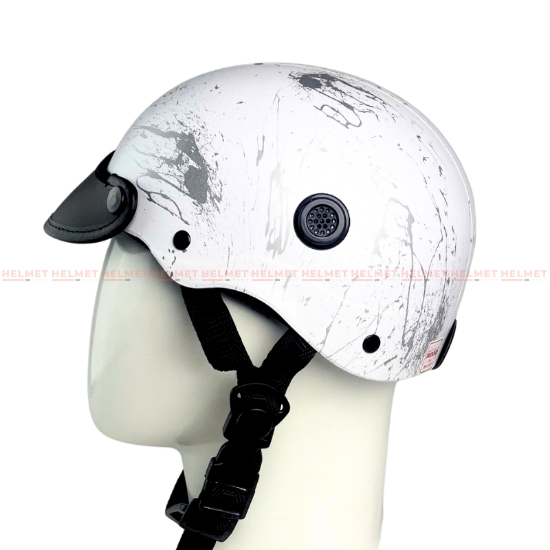 Mũ bảo hiểm 1/2 đầu mỏ da MINHO sơn nhúng brush splash - MBH nửa đầu nam nữ gọn nhẹ, thoáng khí, hiện đại