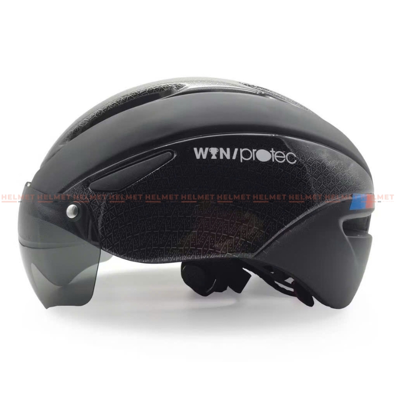 Mũ bảo hiểm xe đạp có kính PROTEC WIN 001 (018) - MBH thể thao kính nam châm hiện đại, chuẩn an toàn, êm nhẹ, thoáng khí