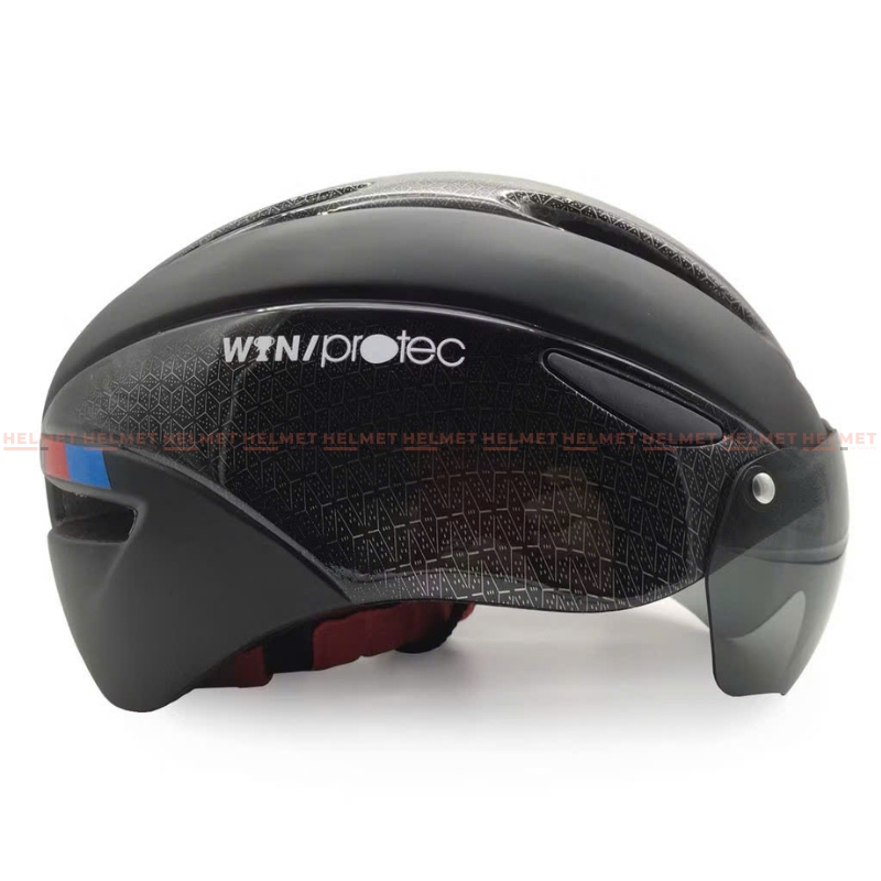 Mũ bảo hiểm xe đạp có kính PROTEC WIN 001 (018) - MBH thể thao kính nam châm hiện đại, chuẩn an toàn, êm nhẹ, thoáng khí