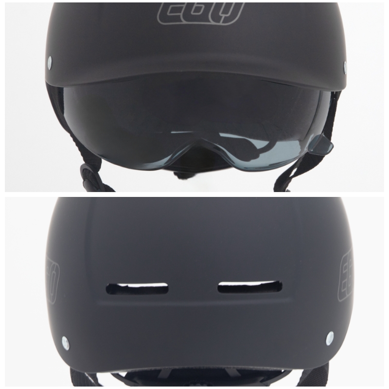 Mũ bảo hiểm 1/2 đầu EGO E-20 kính âm chống chói - MBH nửa đầu có khe thông gió, núm vặn điều chỉnh size