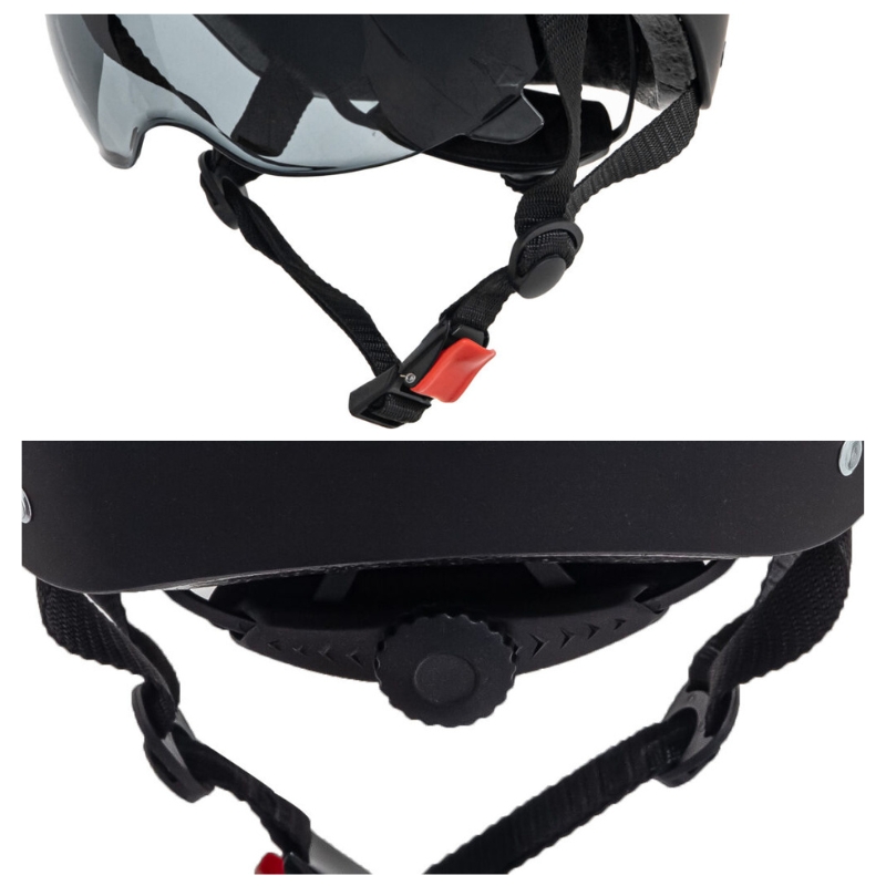 Mũ bảo hiểm 1/2 đầu EGO E-20 kính âm chống chói - MBH nửa đầu có khe thông gió, núm vặn điều chỉnh size