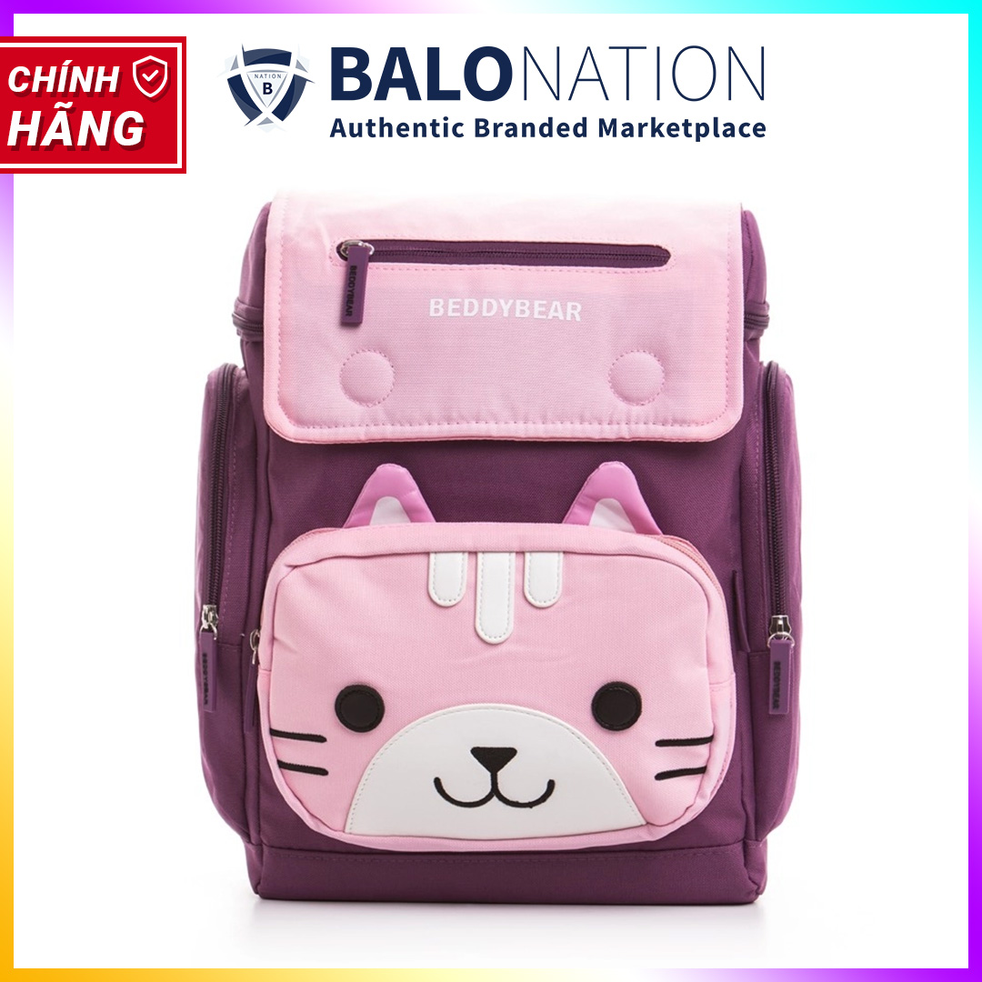 Balo Chống Gù Lớp 1-3 BEDDYBEAR Cho Bé Gái Tiểu Học Thỏ Pipi Màu Tím BJX-XS-002-TIM