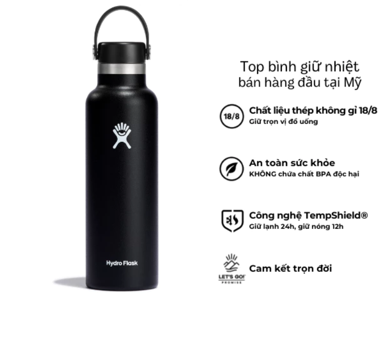 Bình giữ nhiệt Hydro Flask 21 Oz Standard Flex Cap có nắp xoay