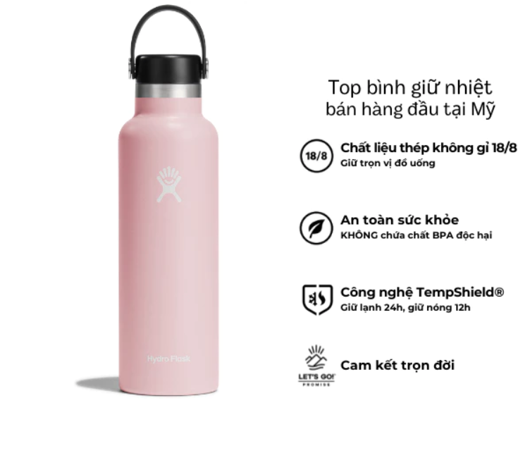 Bình giữ nhiệt Hydro Flask 21 Oz Standard Flex Cap có nắp xoay