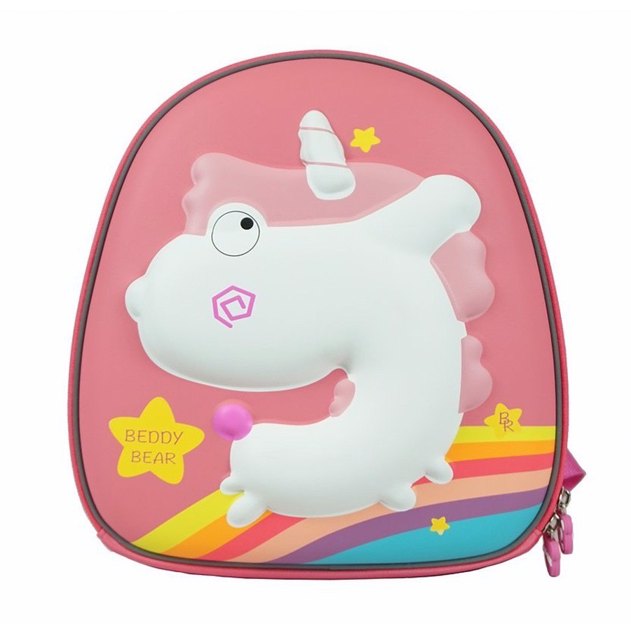 Balo Mẫu Giáo Chống Thất Lạc Cho Bé Gái BEDDYBEAR Kỳ Lân Unicorn Hồng ZS-KYLAN