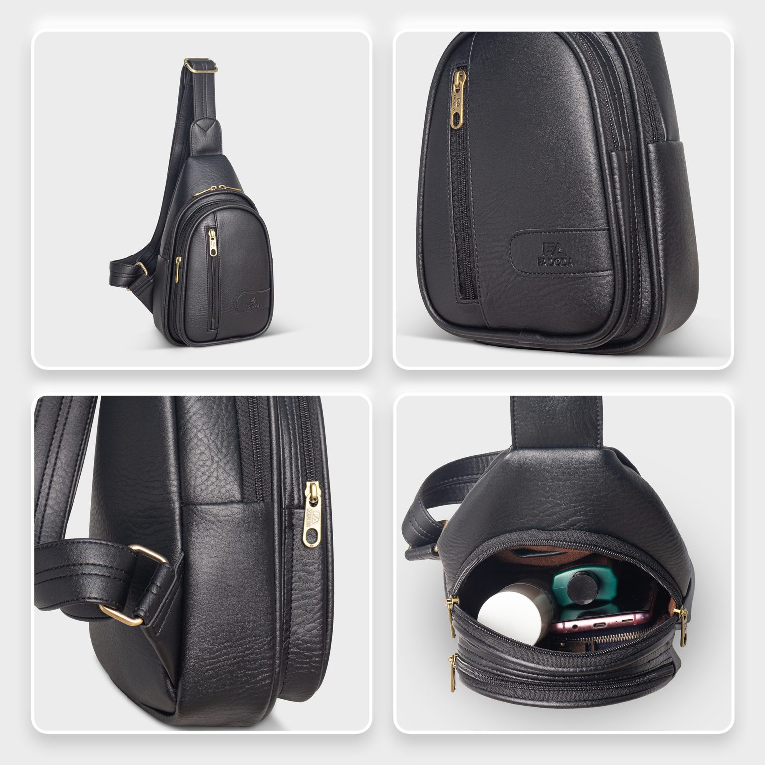 Túi đeo chéo bao tử FADODA FDC16 vừa giấy A5 - Siêu nhẹ, không bong tróc, chống thấm nước