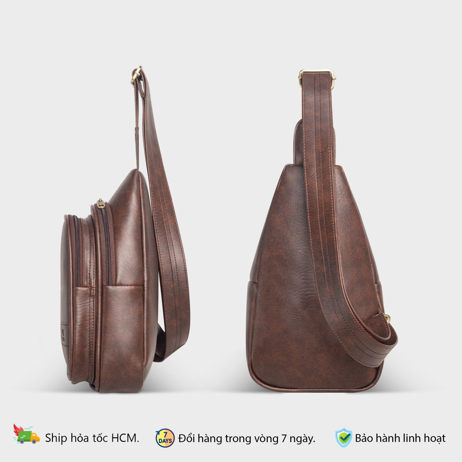 Túi đeo chéo bao tử FADODA FDC16 vừa giấy A5 - Siêu nhẹ, không bong tróc, chống thấm nước