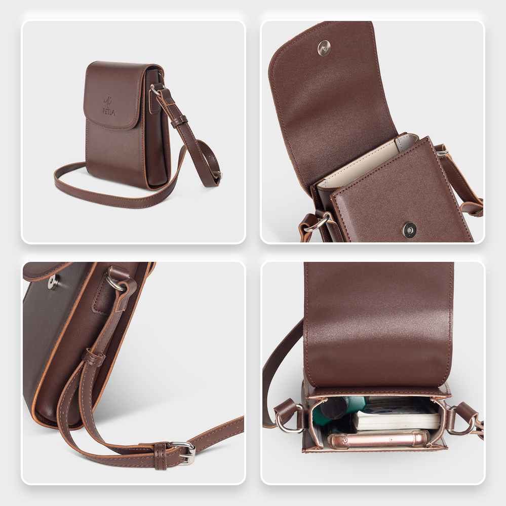 Túi đeo chéo da mini cho nữ PETLA LN17 - Đựng phụ kiện nhỏ gọn, thời trang, chống thấm