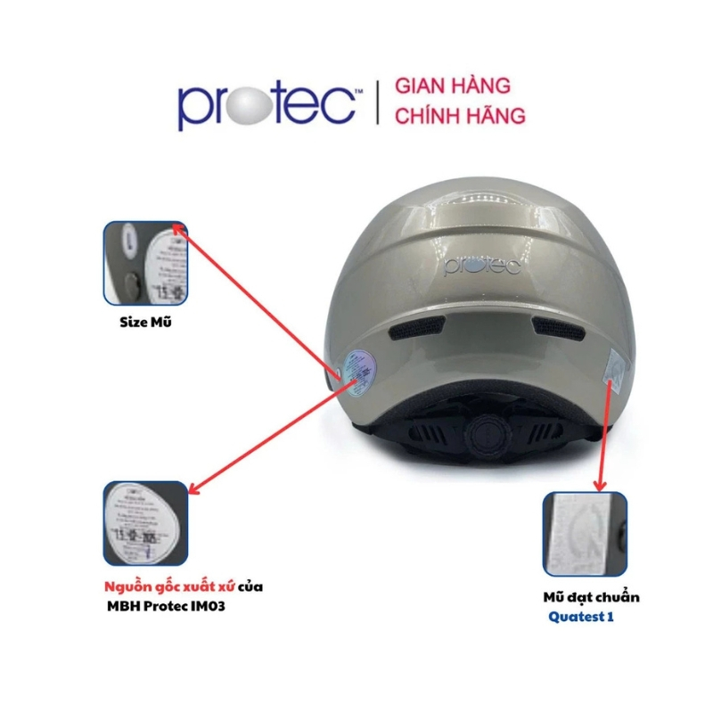 Mũ bảo hiểm thời trang siêu nhẹ Protec IM01 / IM03, nặng chỉ 350g, mẫu mới, an toàn gấp bội
