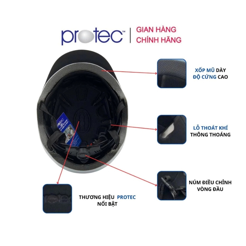 Mũ bảo hiểm thời trang siêu nhẹ Protec IM01 / IM03, nặng chỉ 350g, mẫu mới, an toàn gấp bội