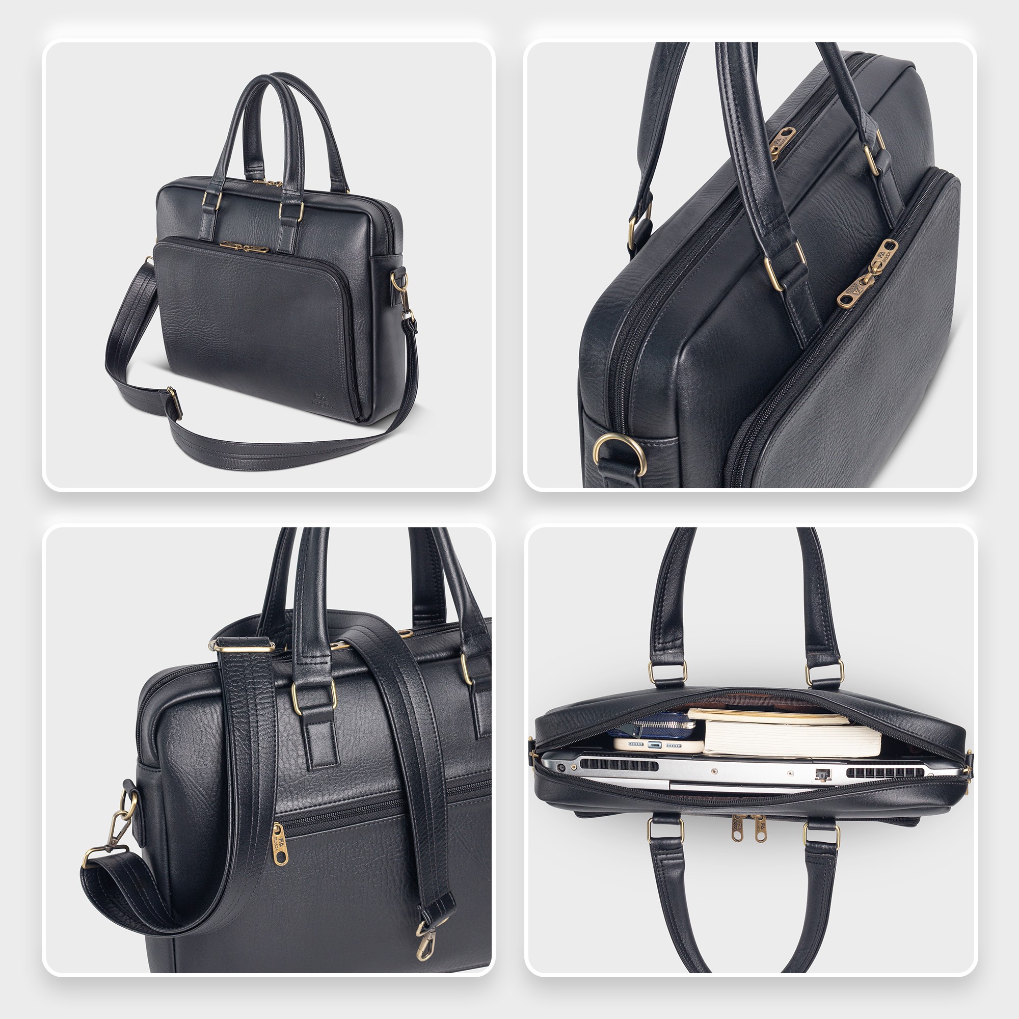 Cặp xách da công sở Laptop 15.6 inch FADODA FCD301 - Lịch lãm, nhiều ngăn, chống thấm nước