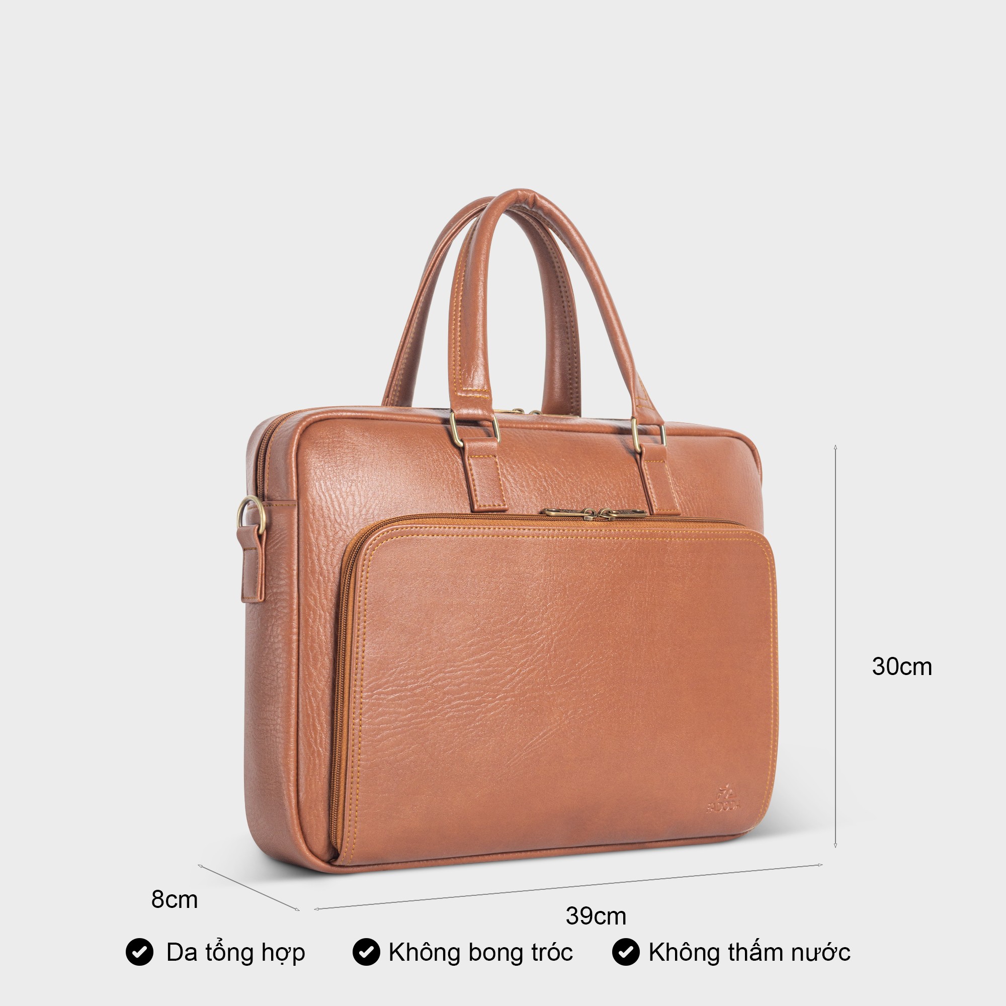 Cặp xách da công sở Laptop 15.6 inch FADODA FCD301 - Lịch lãm, nhiều ngăn, chống thấm nước