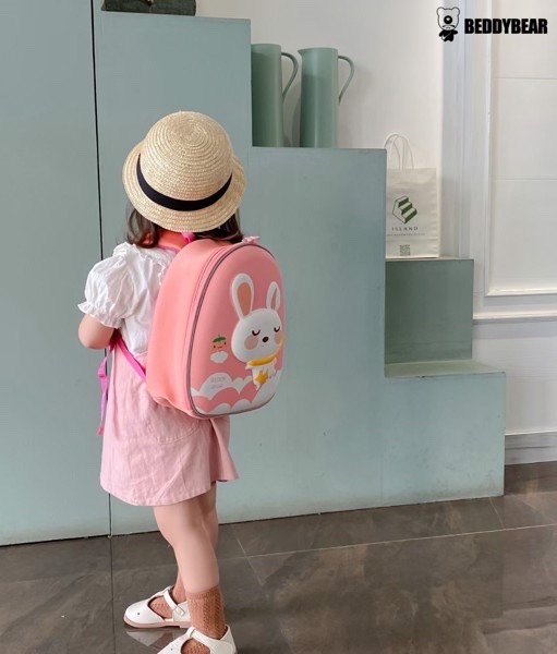 Balo Mẫu Giáo Chống Thất Lạc Cho Bé Gái BEDDYBEAR Thỏ Hồng ZS-THO
