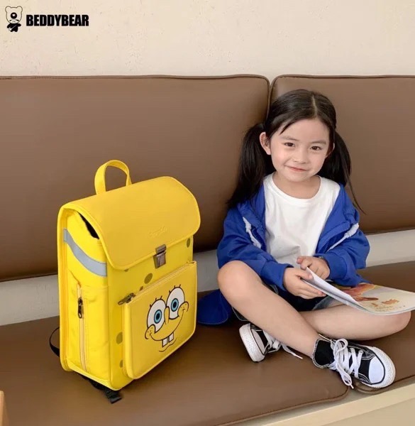 Balo Tiểu Học Chống Gù BEDDYBEAR Royal Spongebob Vàng Cho Bé GZ-VANG