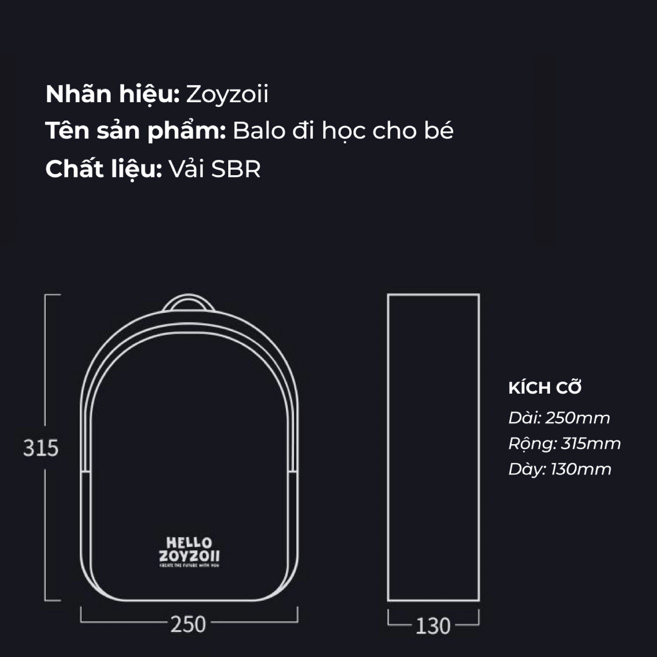 Balo Mẫu Giáo Tiểu Học Lớp 1-3 ZOY ZOII / BEDDYBEAR B19 Cho Bé Trai Bé Gái