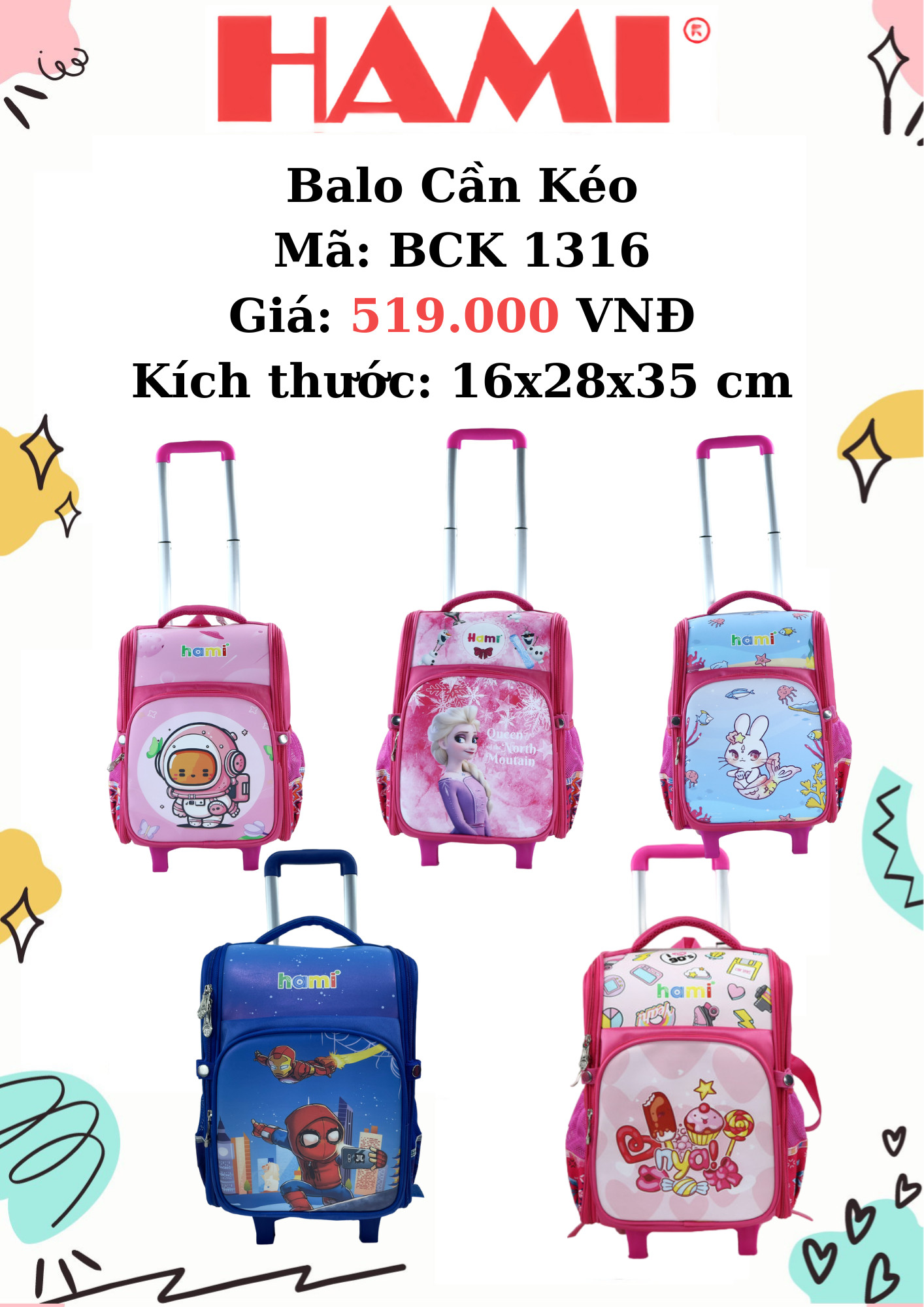 Balo Cần Kéo HAMI BCK 1316