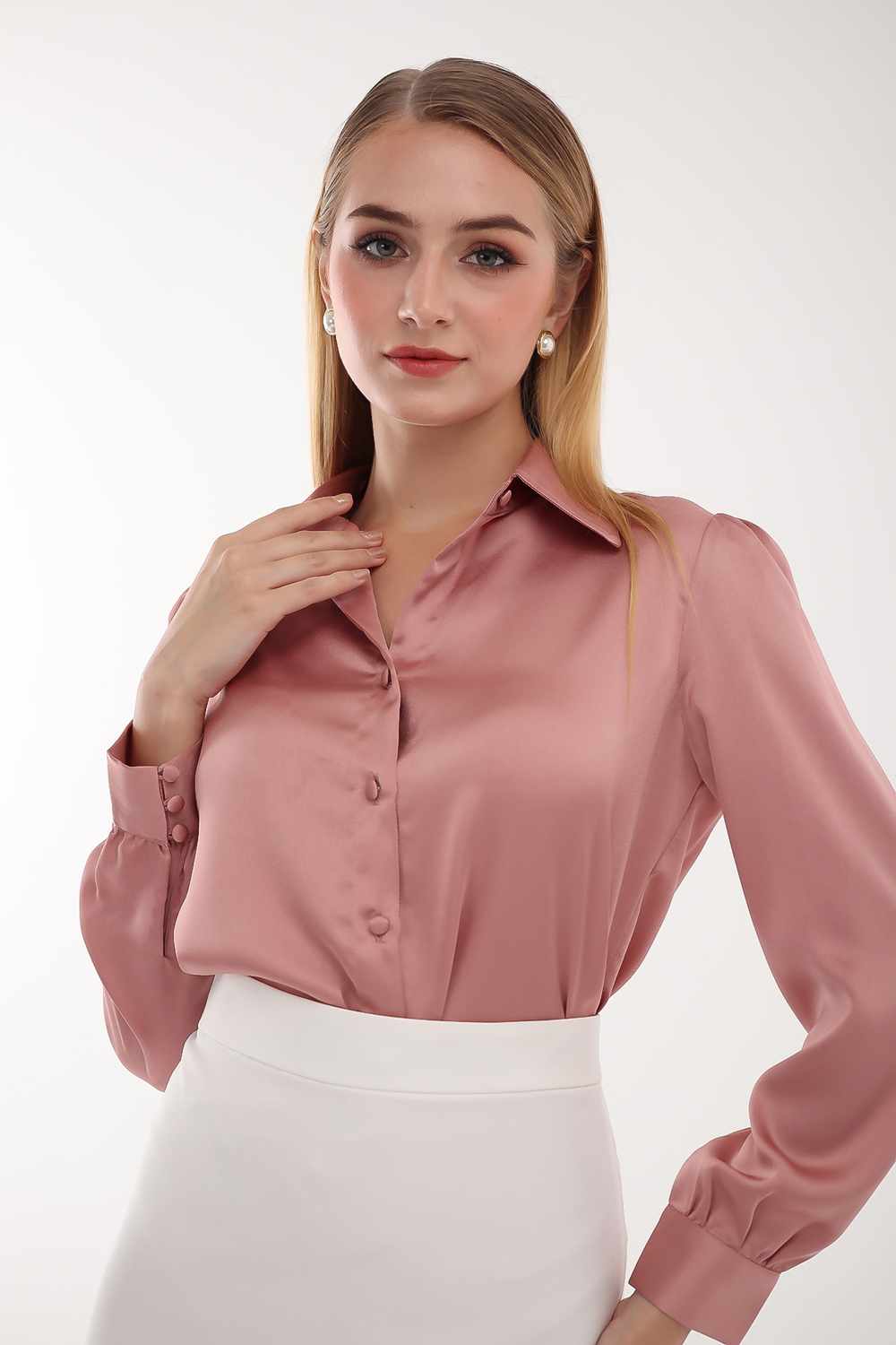 Áo sơ mi Aster hồng