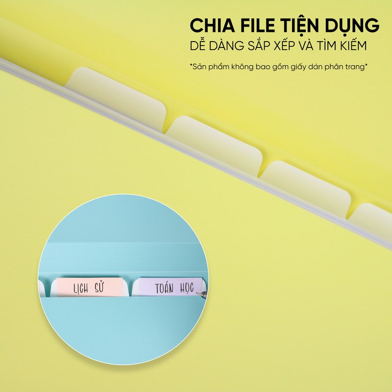 Cặp Đựng Tài Liệu A4 ON 5 Ngăn (Tặng Giấy Phân Trang)