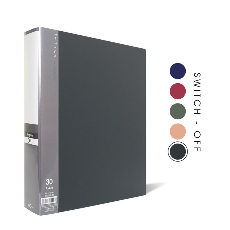 Bìa Còng Switch OFF Kèm Phân Trang, Túi Sơ Mi Lỗ