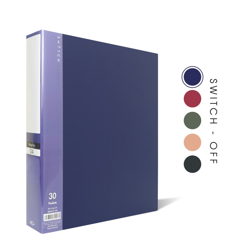 Bìa Còng Switch OFF Kèm Phân Trang, Túi Sơ Mi Lỗ